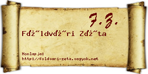 Földvári Zéta névjegykártya